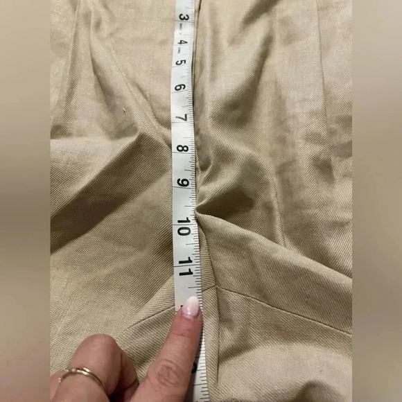 J Crew Shorts Linen Blend Pleated Khaki NWT Women Size 10 High Rise - Picture 9 of 12